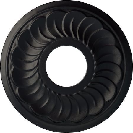 Ekena Millwork Blackthorn Ceiling Medallion (Fits Canopies up to 4 7/8"), 11 3/4"OD x 3 5/8"ID x 1"P, Steel Gray CM11BLSGS